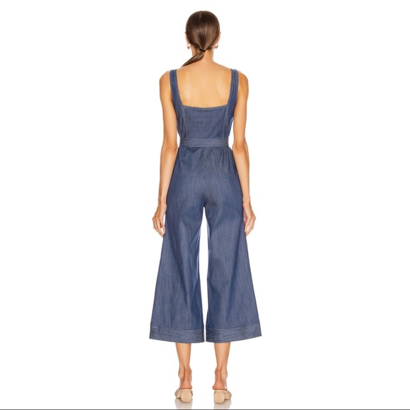 ALEXIS Bristol Chambray Flared 70’s Denim Jumpsuit - Picture 14 of 15
